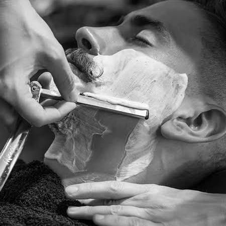 Cut throat razor Hot Towel Face Shave. portfolio