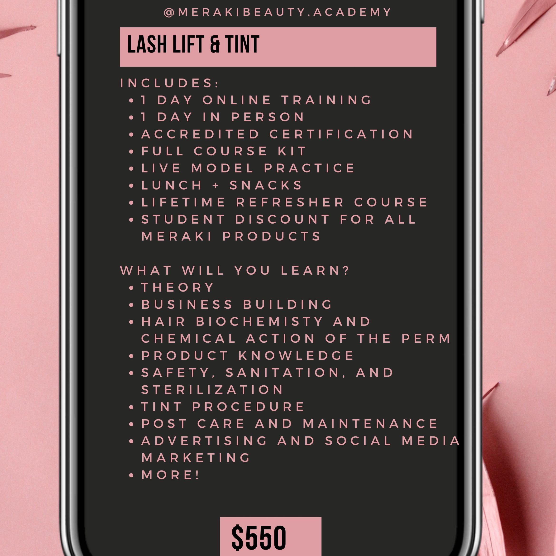Lash Lift & Tint Training portfolio