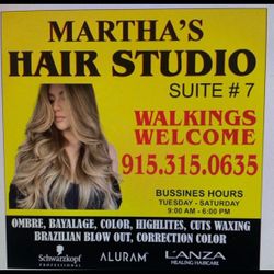Martha’s hair Studio, 6126 Dew Dr Suite #7, El Paso, 79912