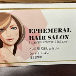 Ephemeral Hair Salon, 20303 FM-529 Rd, Suite 350, Cypress, 77433