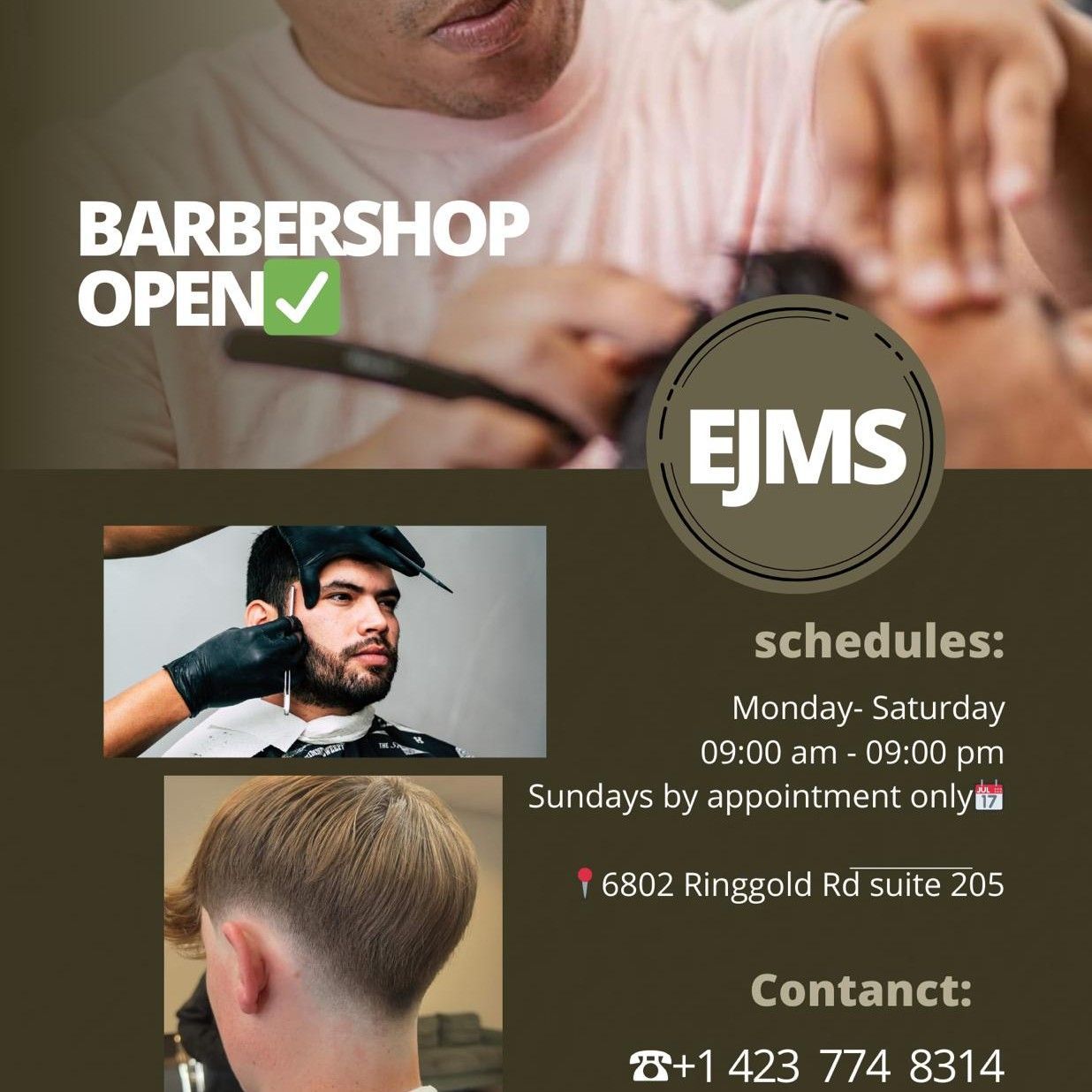 Ejms Barber, 6802 Ringold Rd, Suite 205, Chattanooga, 37412