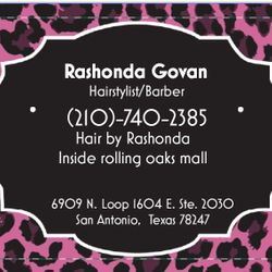 Hair By Rashonda, 6909 N. LOOP 1604 E, Ste. 2030( Upstairs By Dillard's), San Antonio, 78247