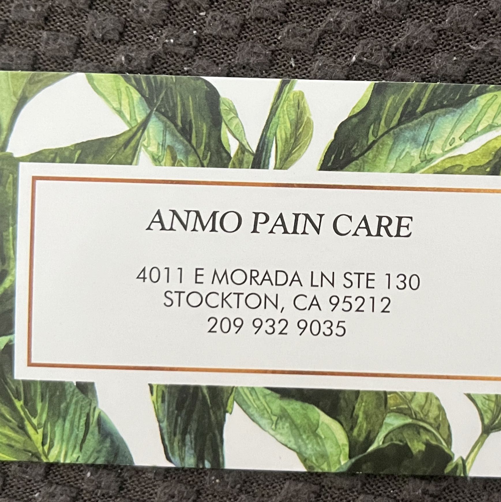 Anmo Pain Care, 4011 Morada Ln STE 130, Stockton, 95212