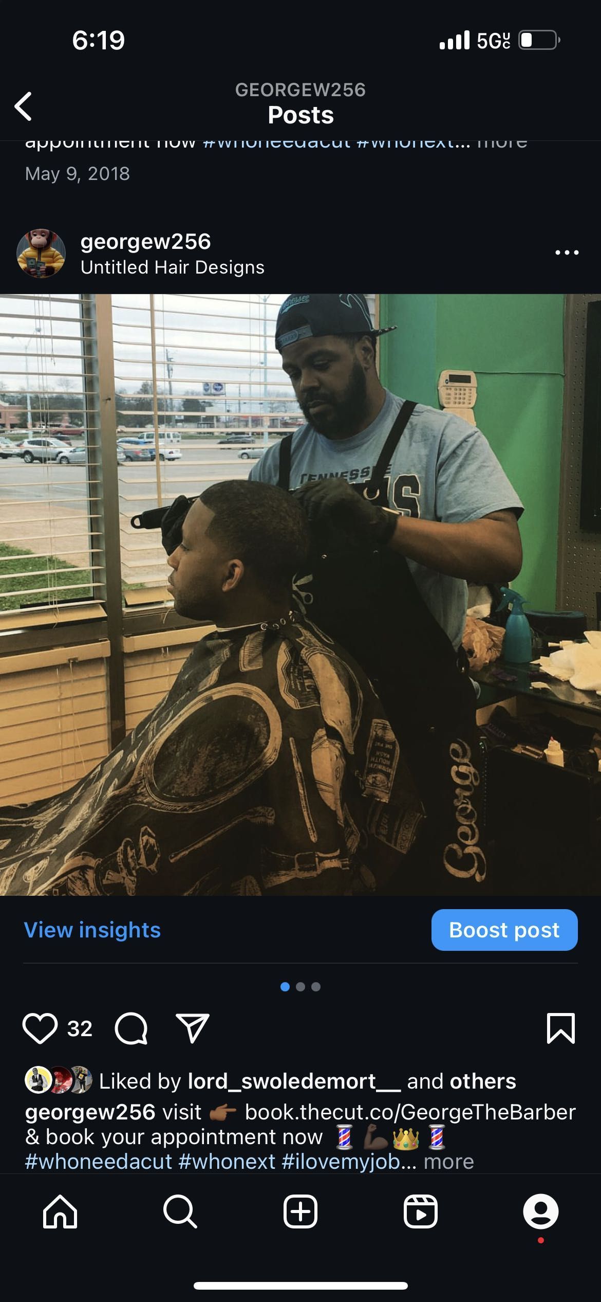 George The Barber @ Rocket City Clippers, 190 Lime Quarry Rd, 106, Madison, 35758