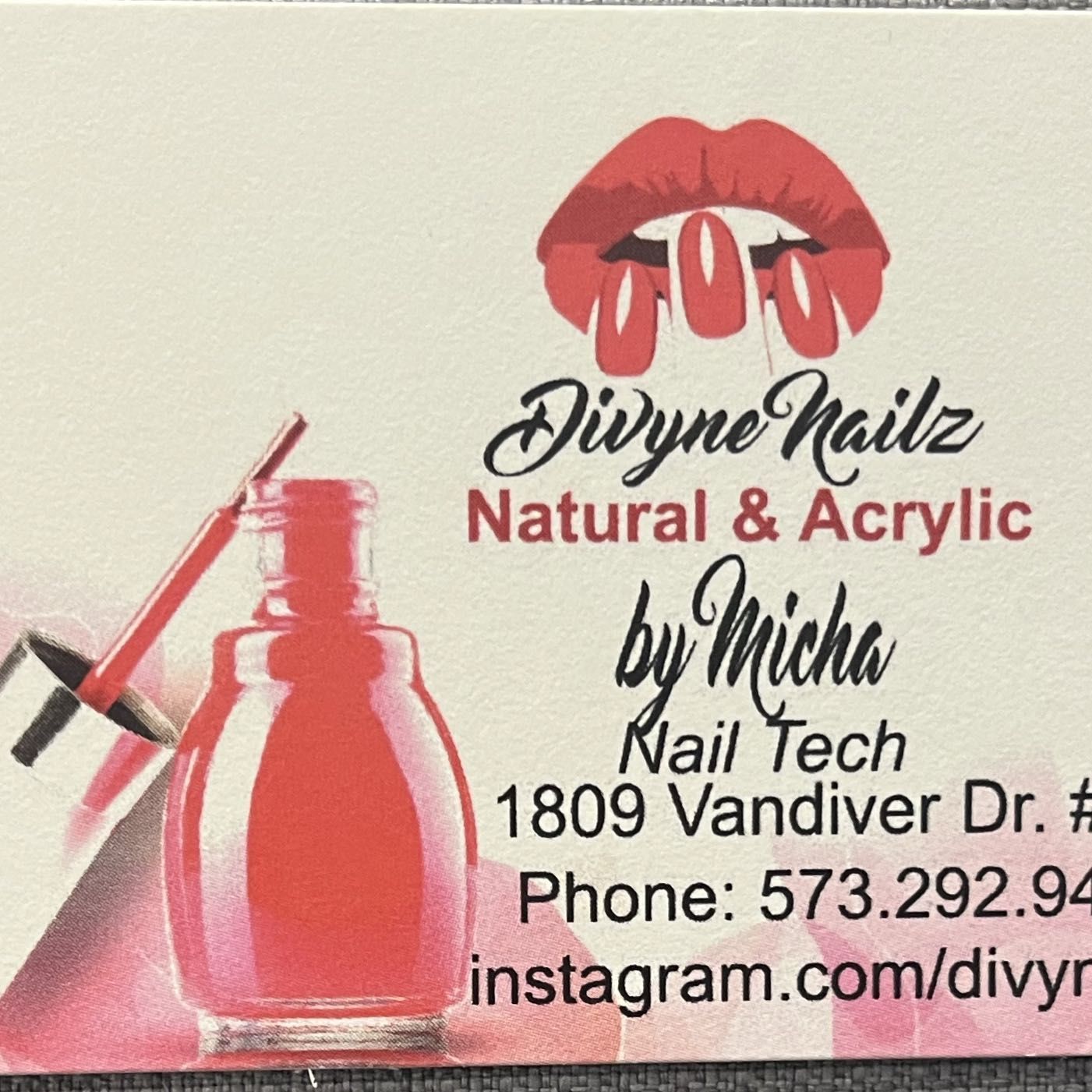 Divyne Nailz, 1809 Vandiver Dr, Suite 104, Columbia, 65202