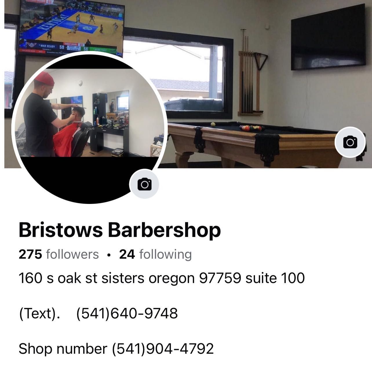 Bristows Barber Shop, 160 S Oak St, Sisters, 97759