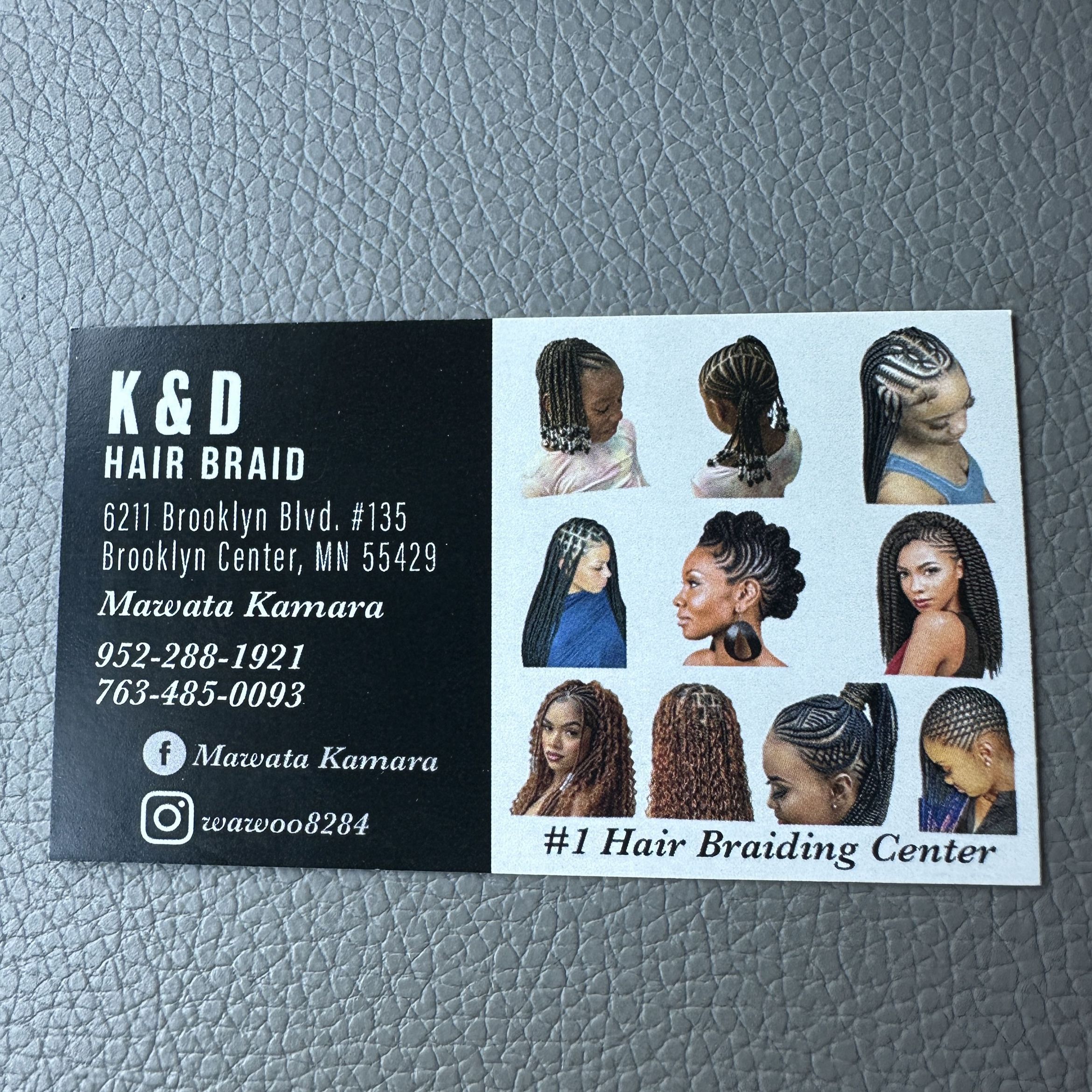 K and D hair braid, 6211 Brooklyn Blvd, Suit 135, Minneapolis, 55429