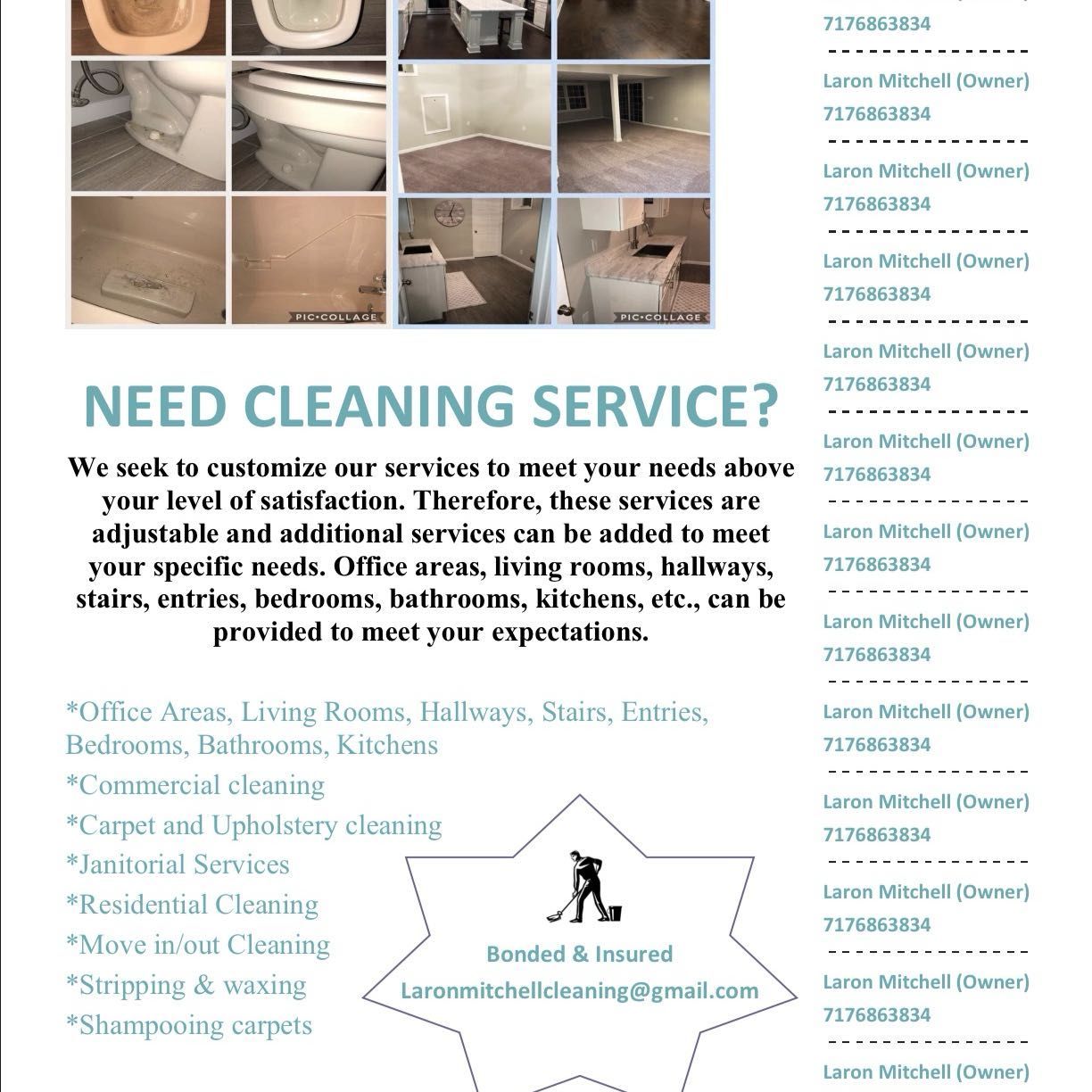 Mitchells Cleaning Service LLC, Penn State University, University Park, 16802