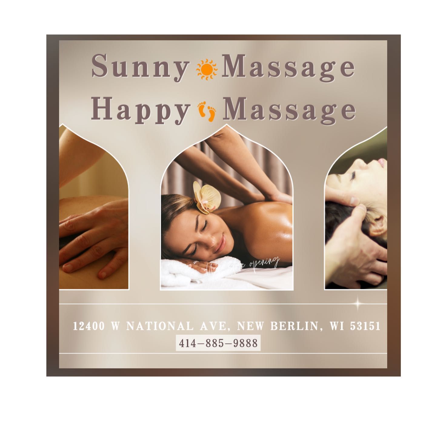 Sunny massage, 12400 W National Ave, New Berlin, 53151