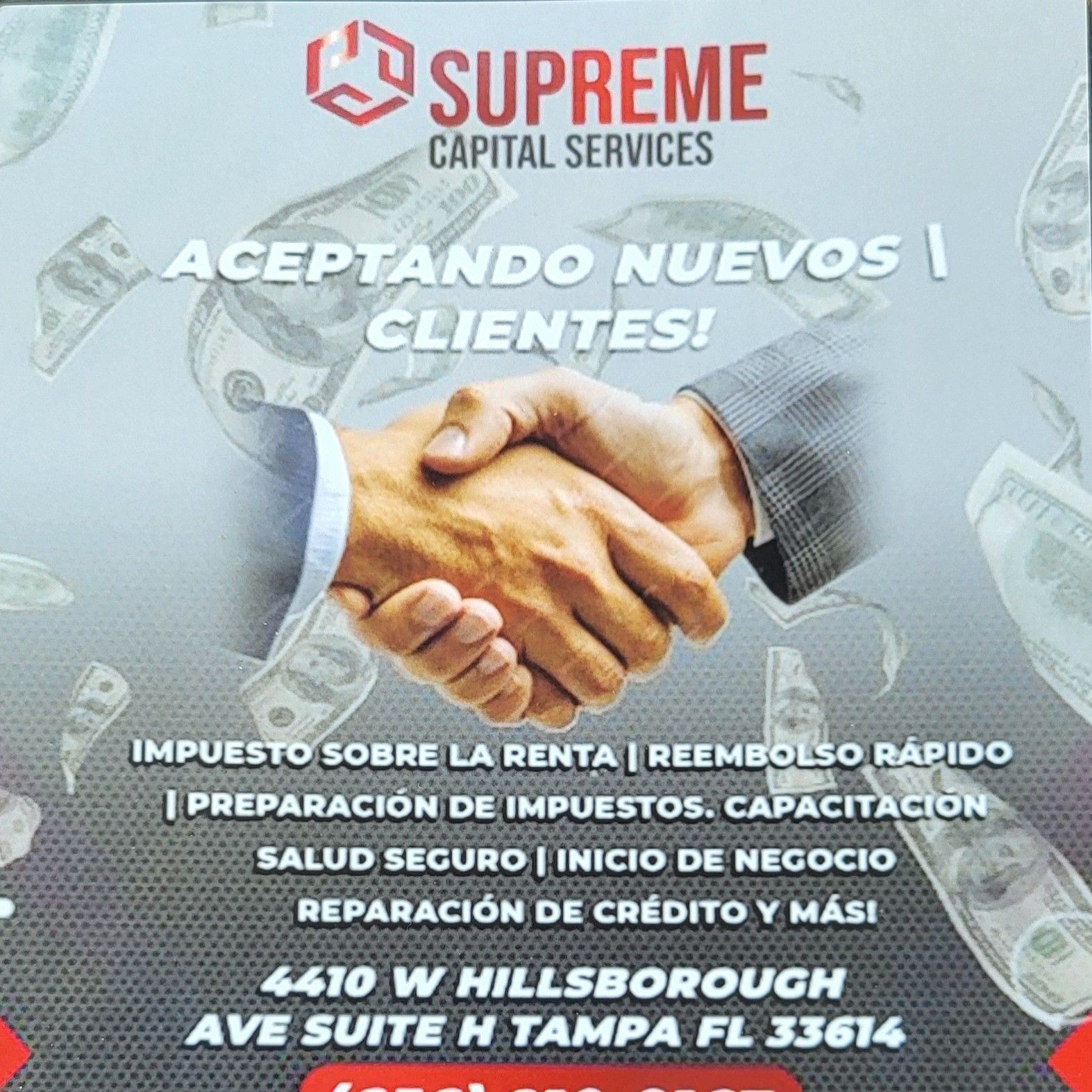 SUPREME CAPITAL SERVICES, 4410 W Hillsborough Ave, Suite H, Tampa, 33614