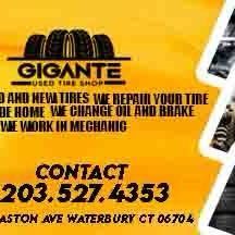 Gigante tire shop, 1863 Thomaston Ave, 1863 thomaston ave, 203-527-4353, Waterbury, 06704