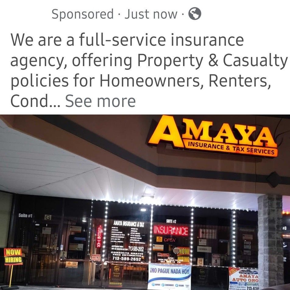 Amaya Insurance Tax Multiservices, 181 W Dyna Dr Ste 2, Houston, 77037