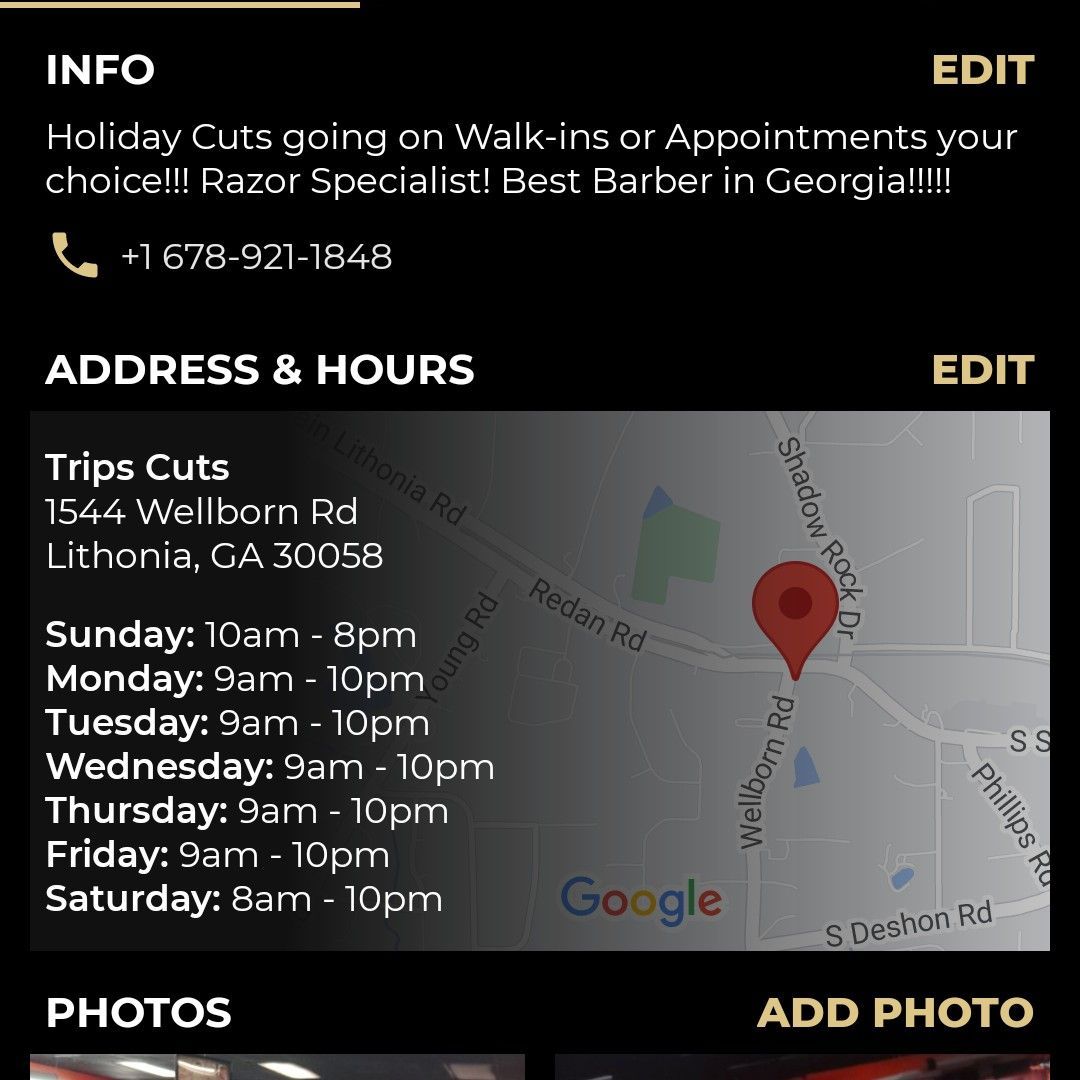 Trips Cuts, 1544 Wellborn Rd, Lithonia, 30058