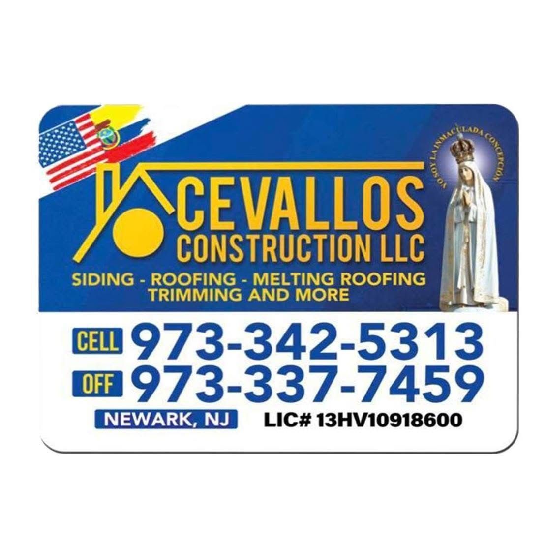 Cevallos Construction LLC, Newark, 07105