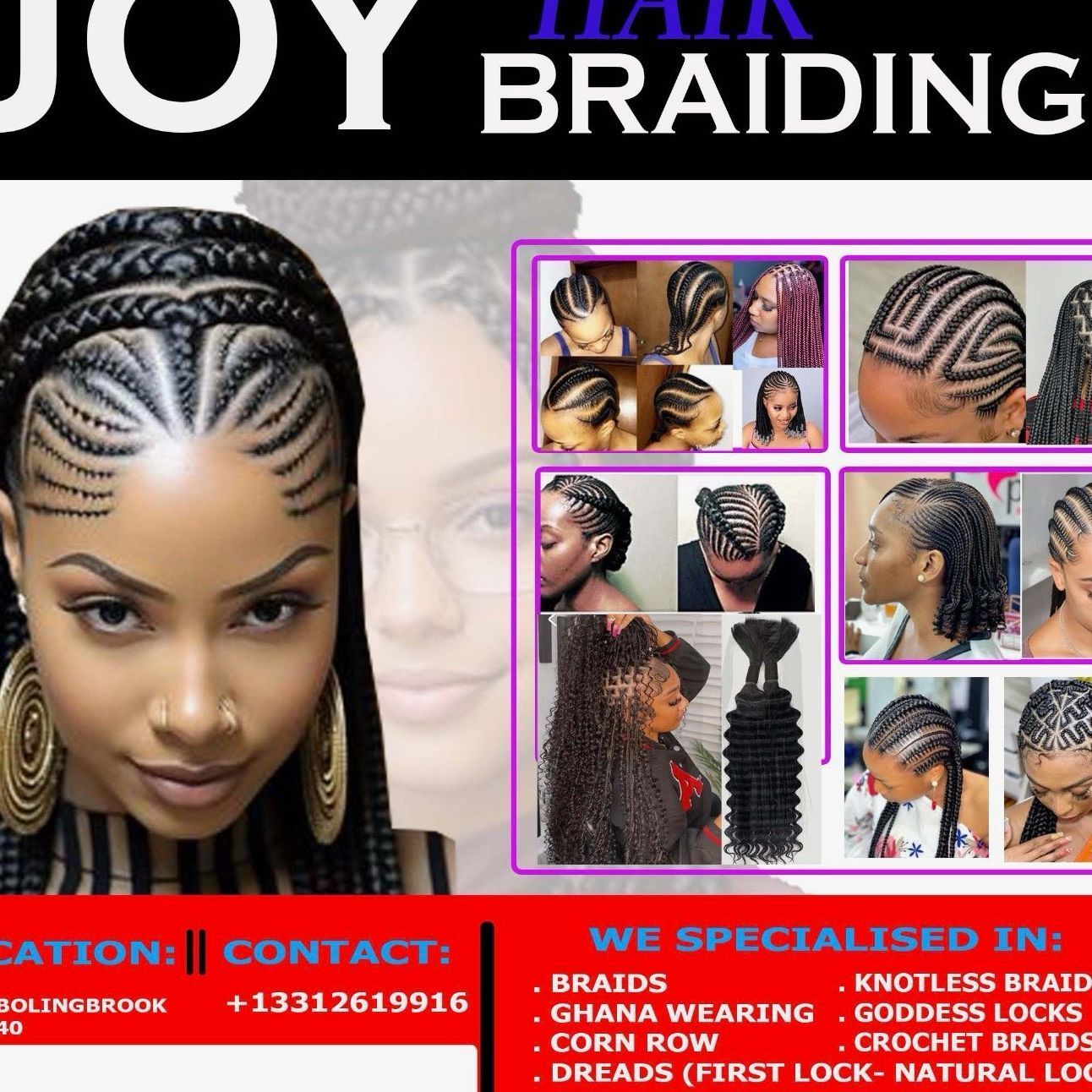 Joy Hair Braiding, 461 N Bolingbrook Dr, Bolingbrook, 60440