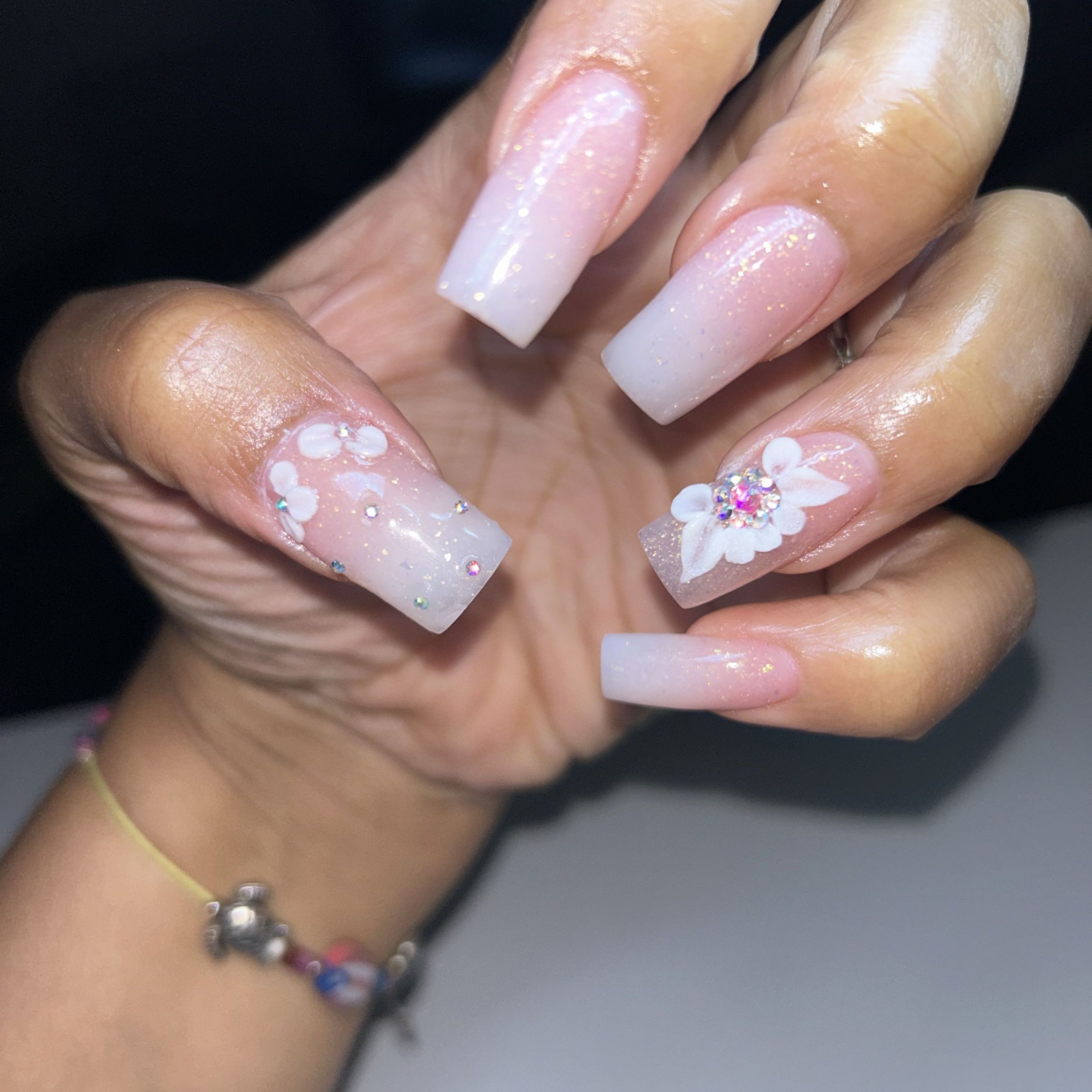 Ombré Pink & white nails portfolio