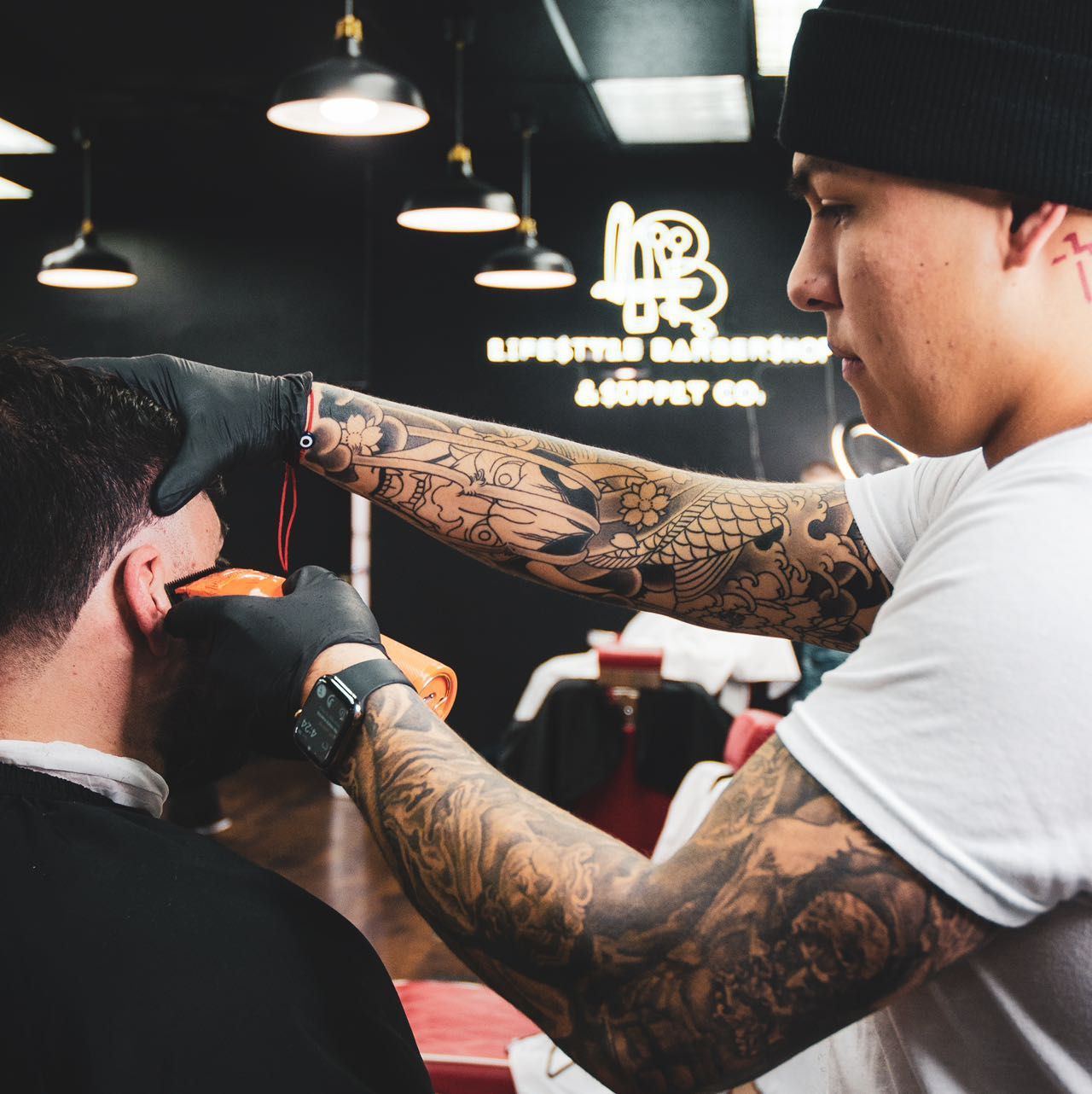 barber tattoo sleeve