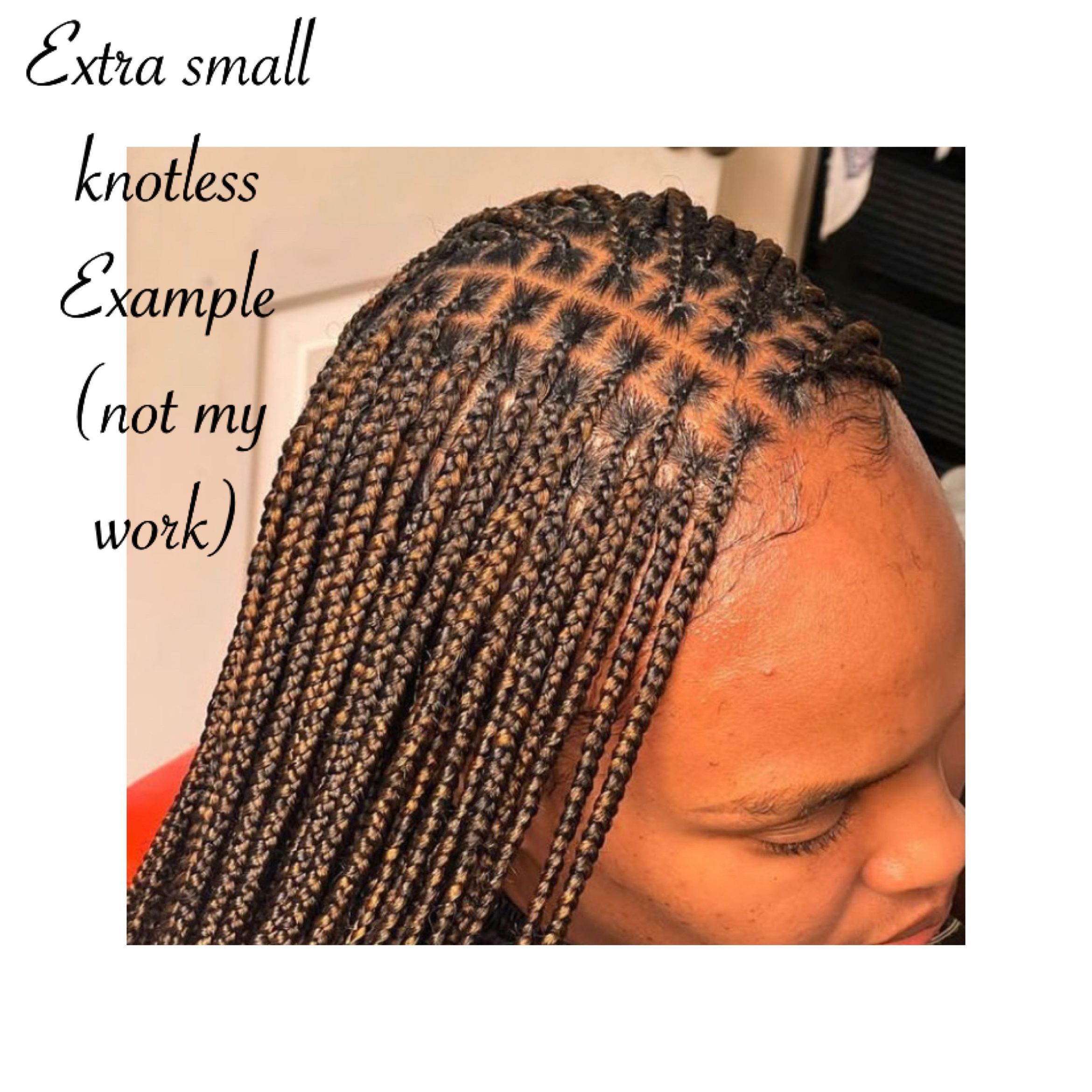 Extra Small Knotless 30’ hair included portfolio