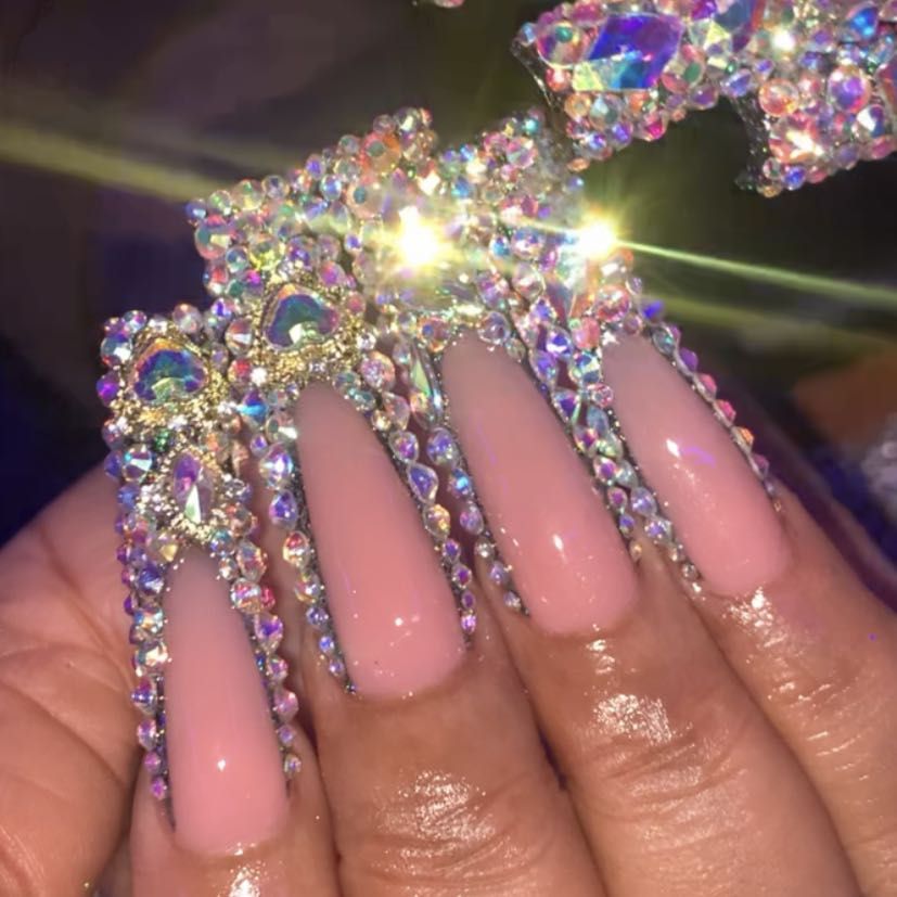 Blinged Out Nail/ French portfolio