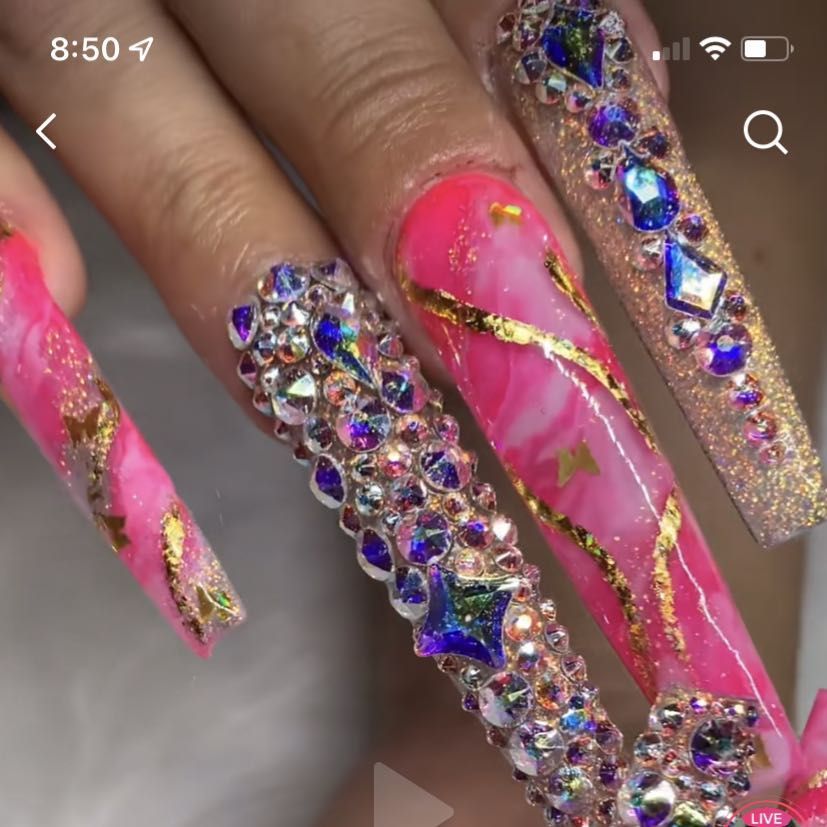 Blinged Out Nail/ French portfolio