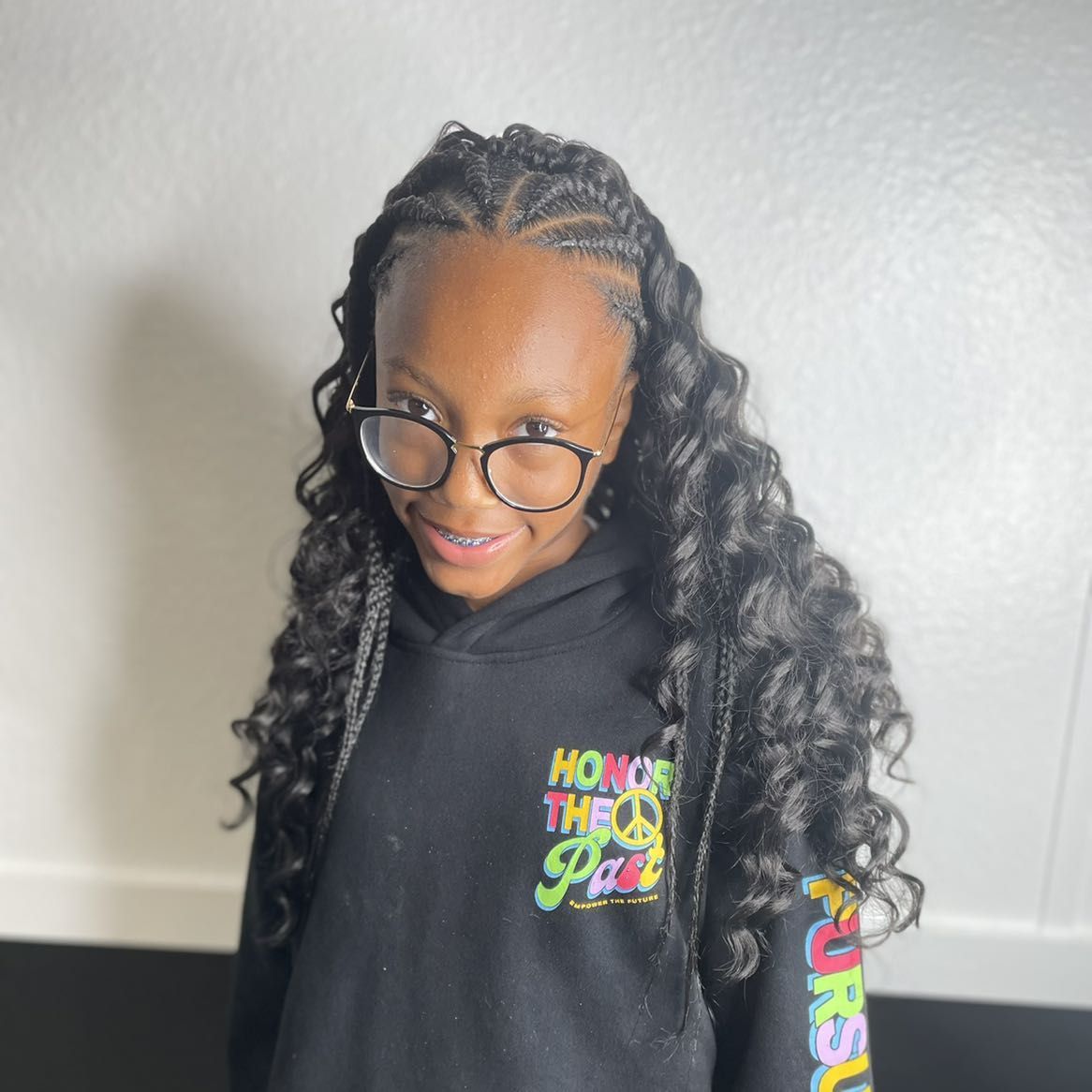 Ages 6-11 crochet in back/feednbraids in front portfolio
