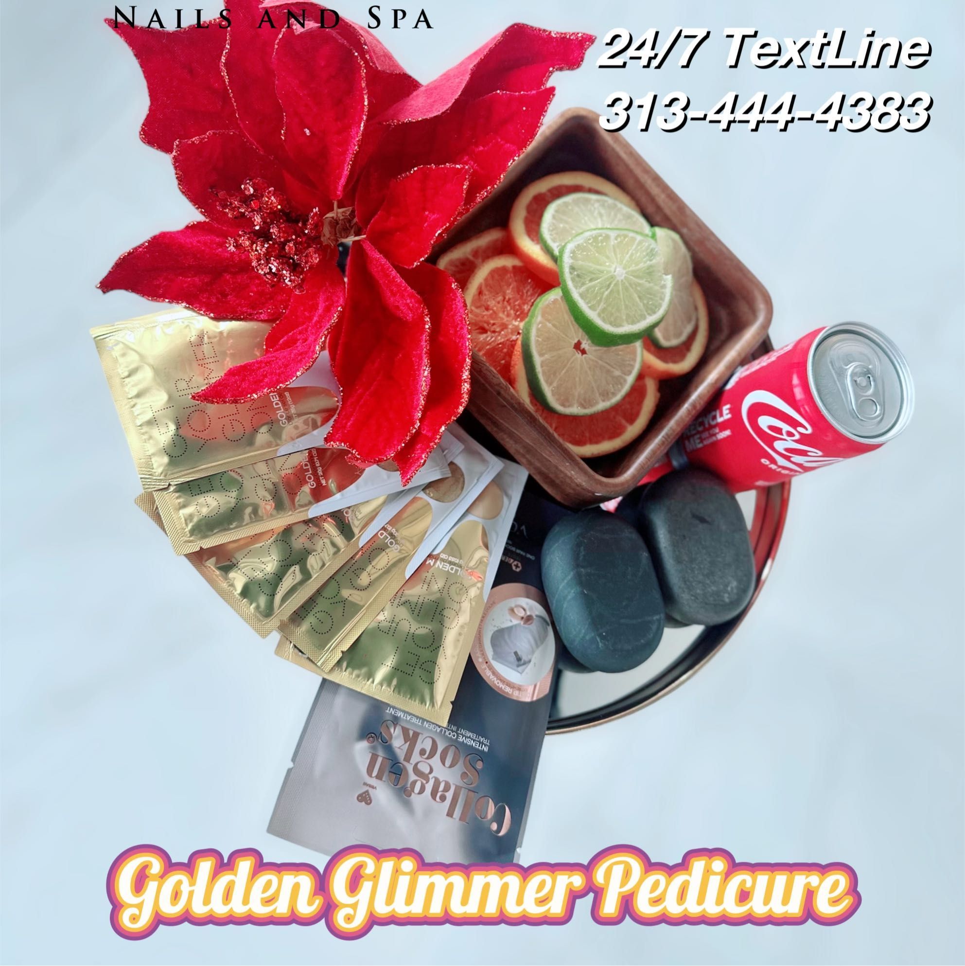 Golden Glimmer pedicure portfolio
