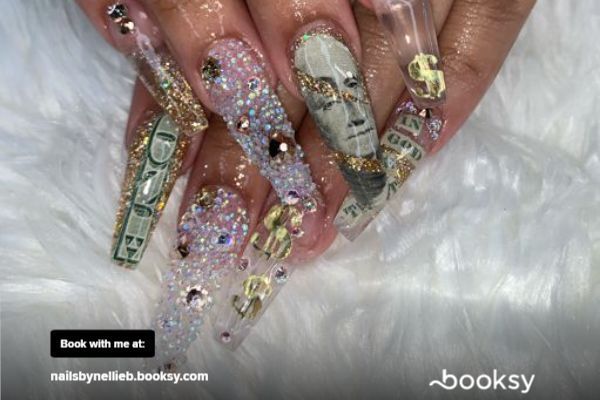 pierced!  Bling nail art, Wedding nails glitter, Bling nails