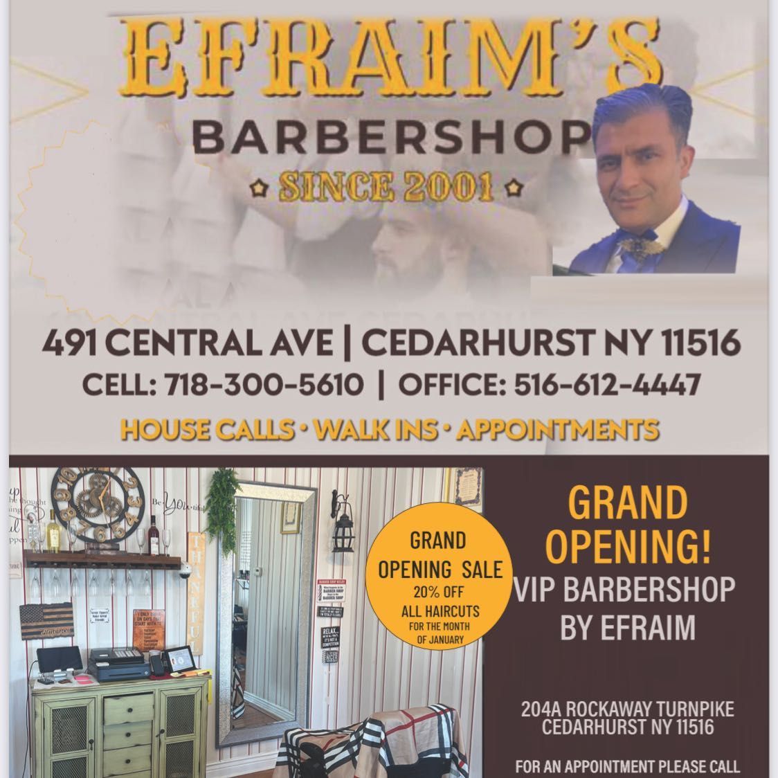 Vip By Efraim (Efraim’s barbershop), 204 Rockaway Tpke, Suite A, Cedarhurst, 11516