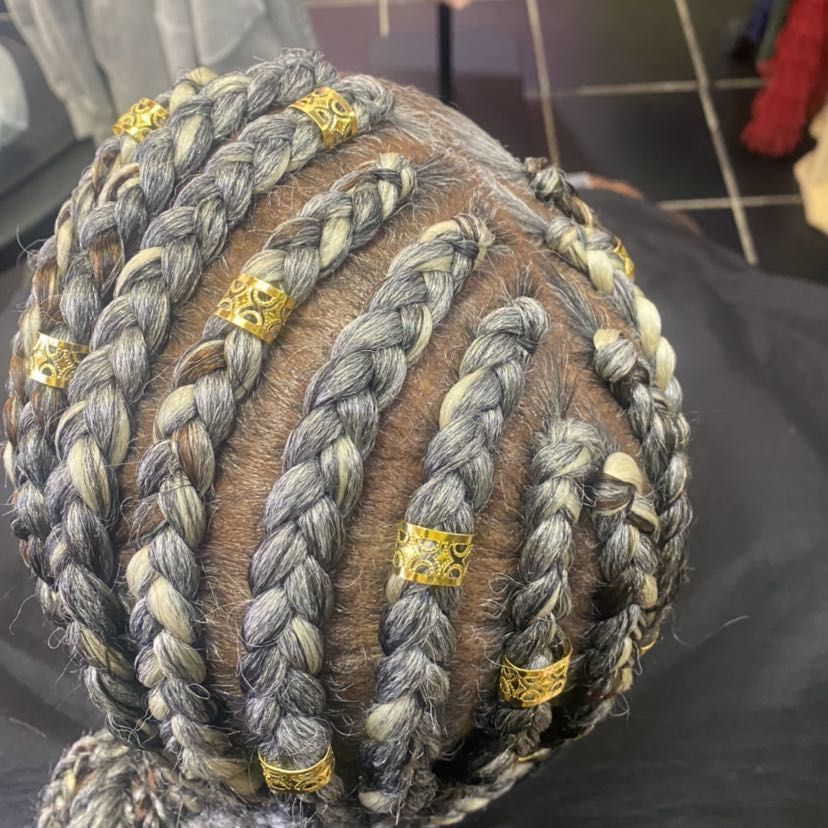 SENIOR CITIZEN Cornrow braids with hair added portfolio