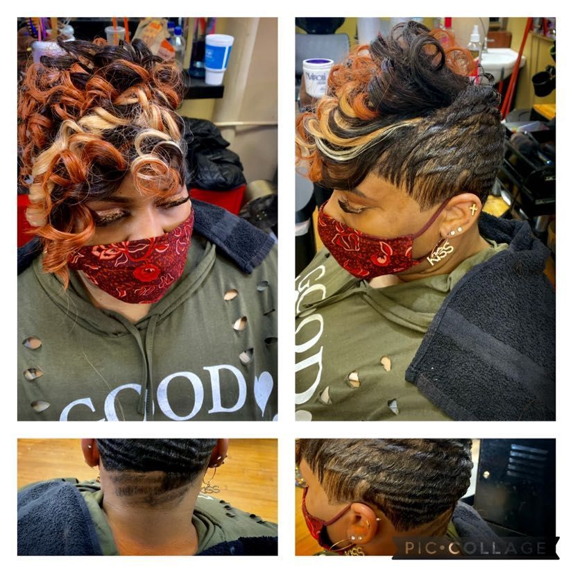 Cut/style on relaxed hair portfolio