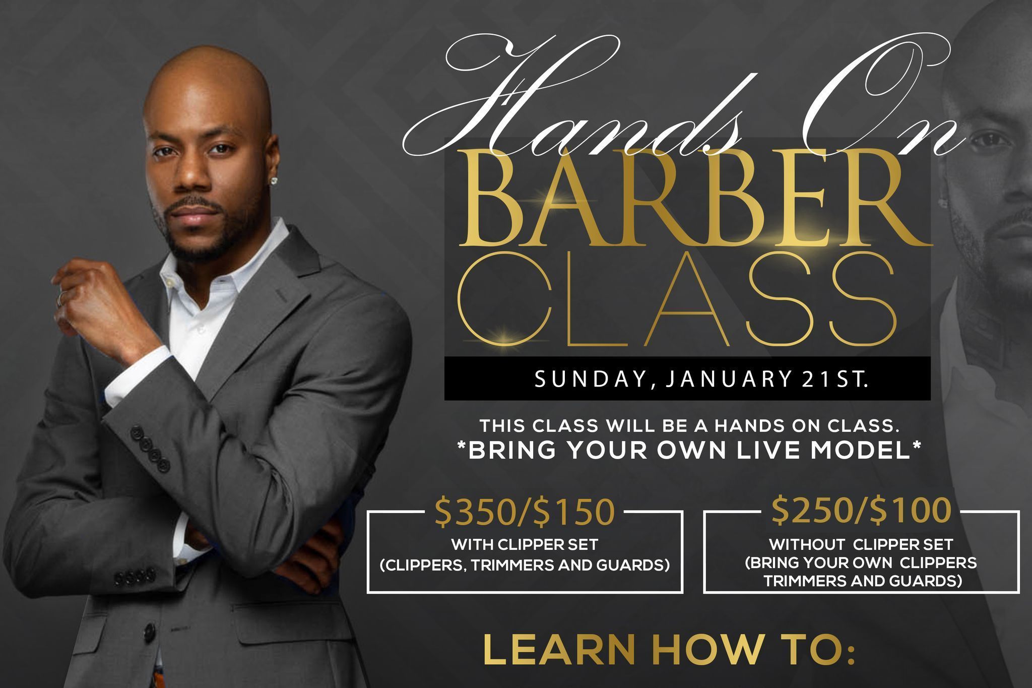 Hands On Barber Class (w/out Clippers)- For Adults portfolio