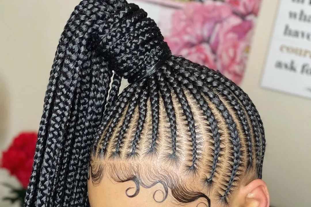 Small braids in ponytail portfolio