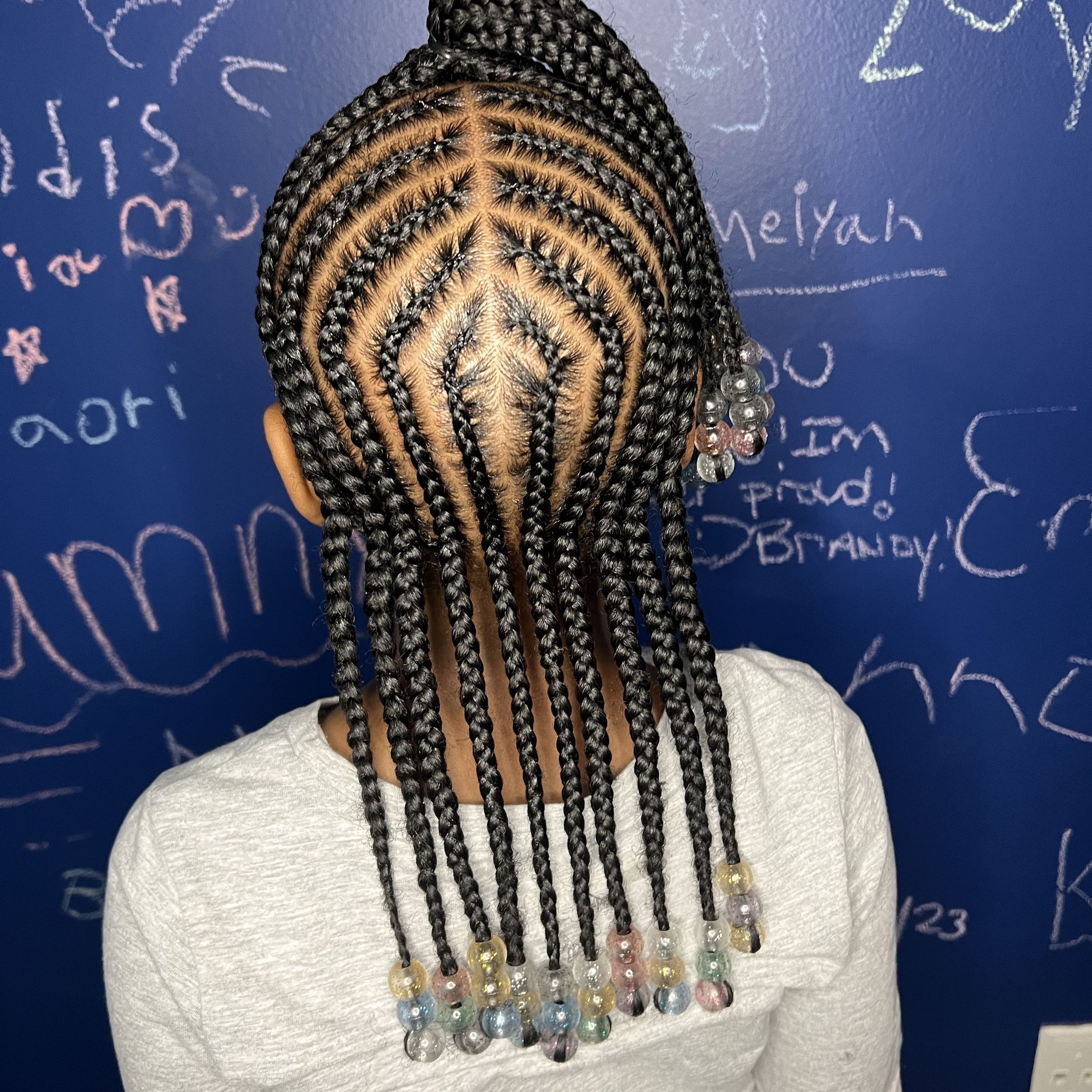 kids french braids added hair 12 & under portfolio