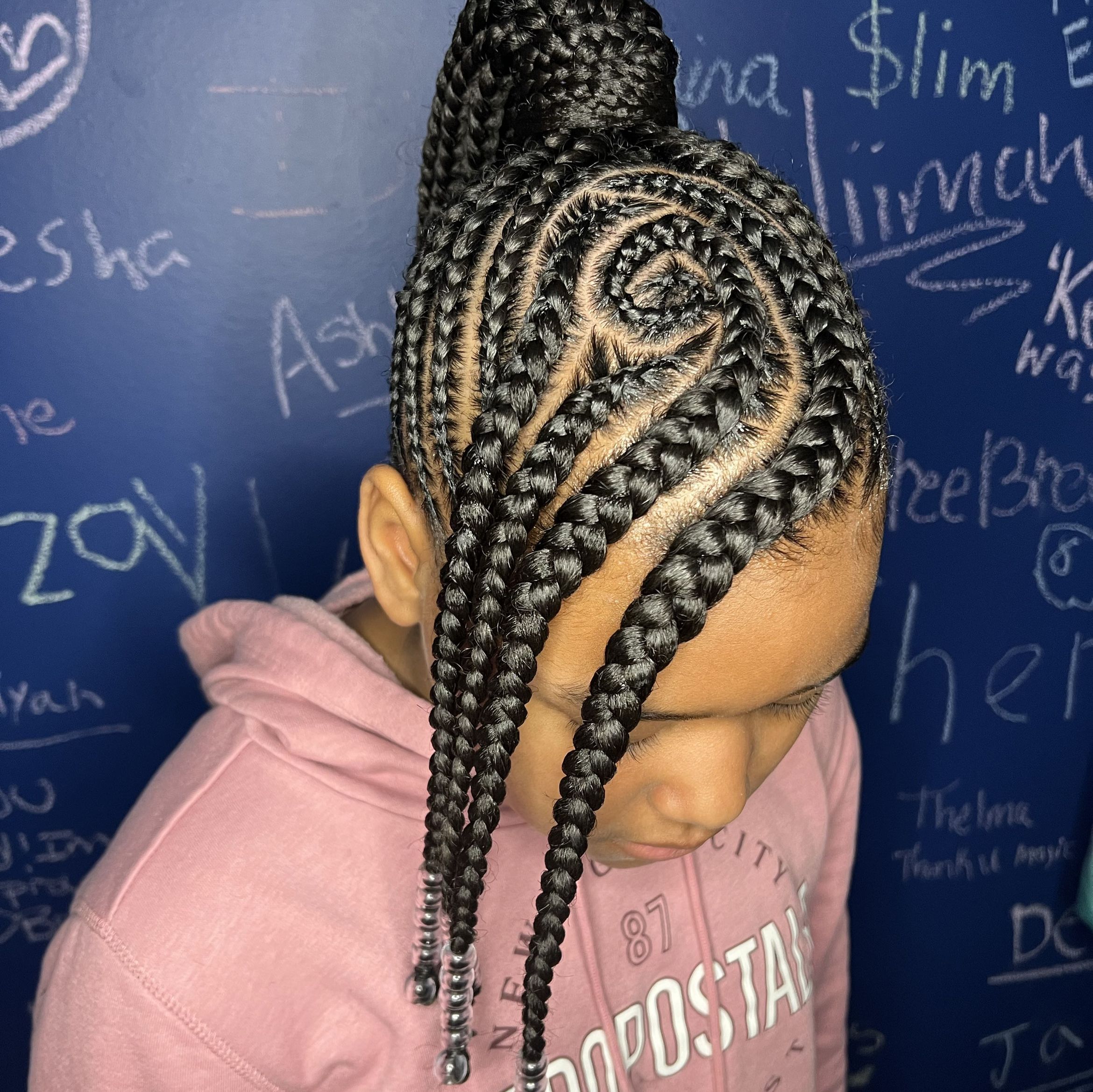 kids french braids added hair 12 & under portfolio
