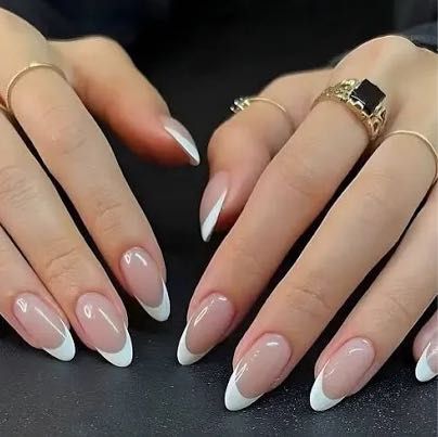 French tip w/Hand painted Gel & Cover nude acrylic portfolio