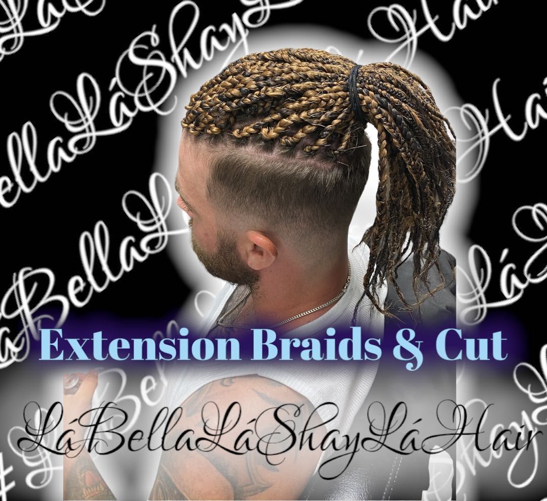 Mens braids extensions (braid hair added) portfolio