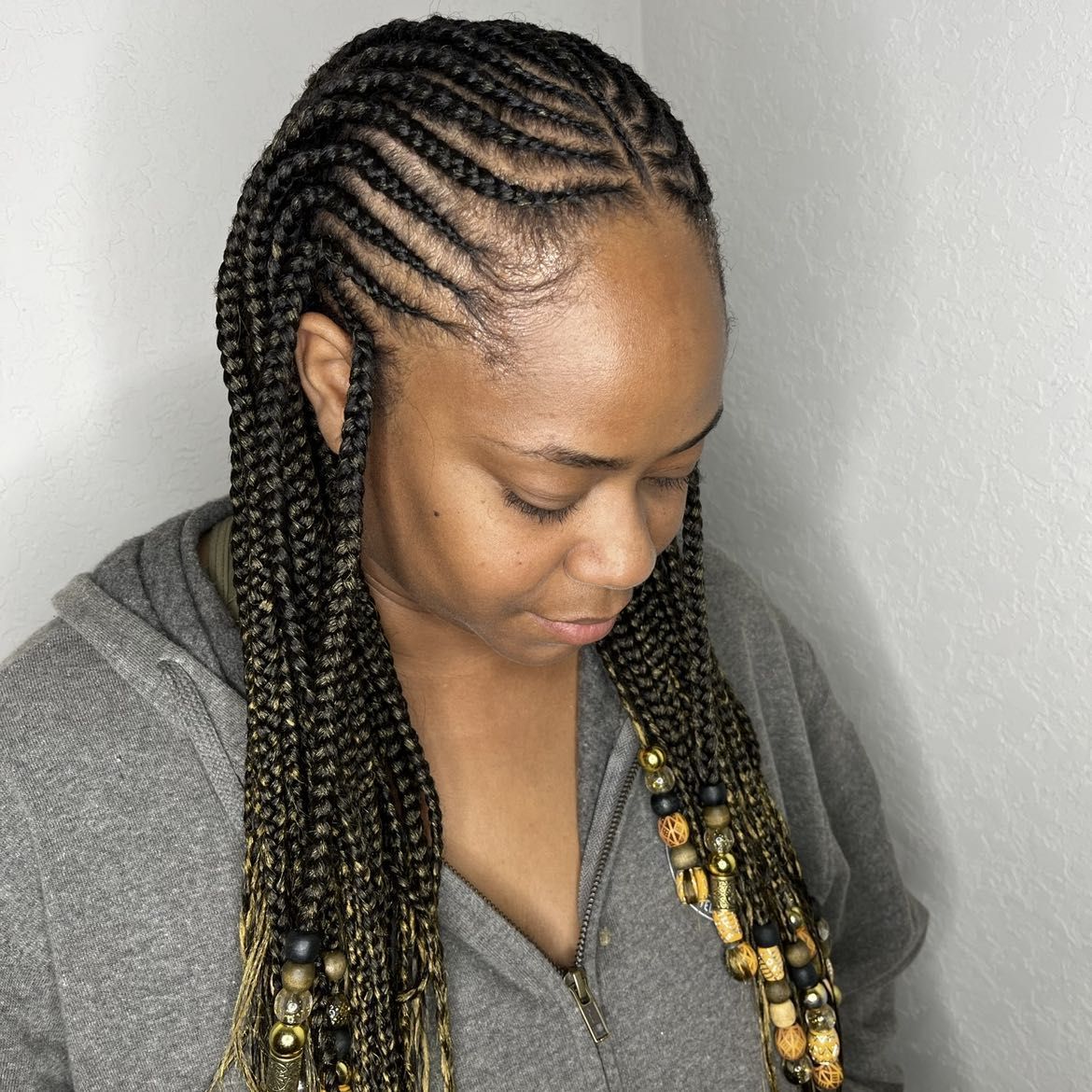 Feed-in (front) knotless braids (back) portfolio