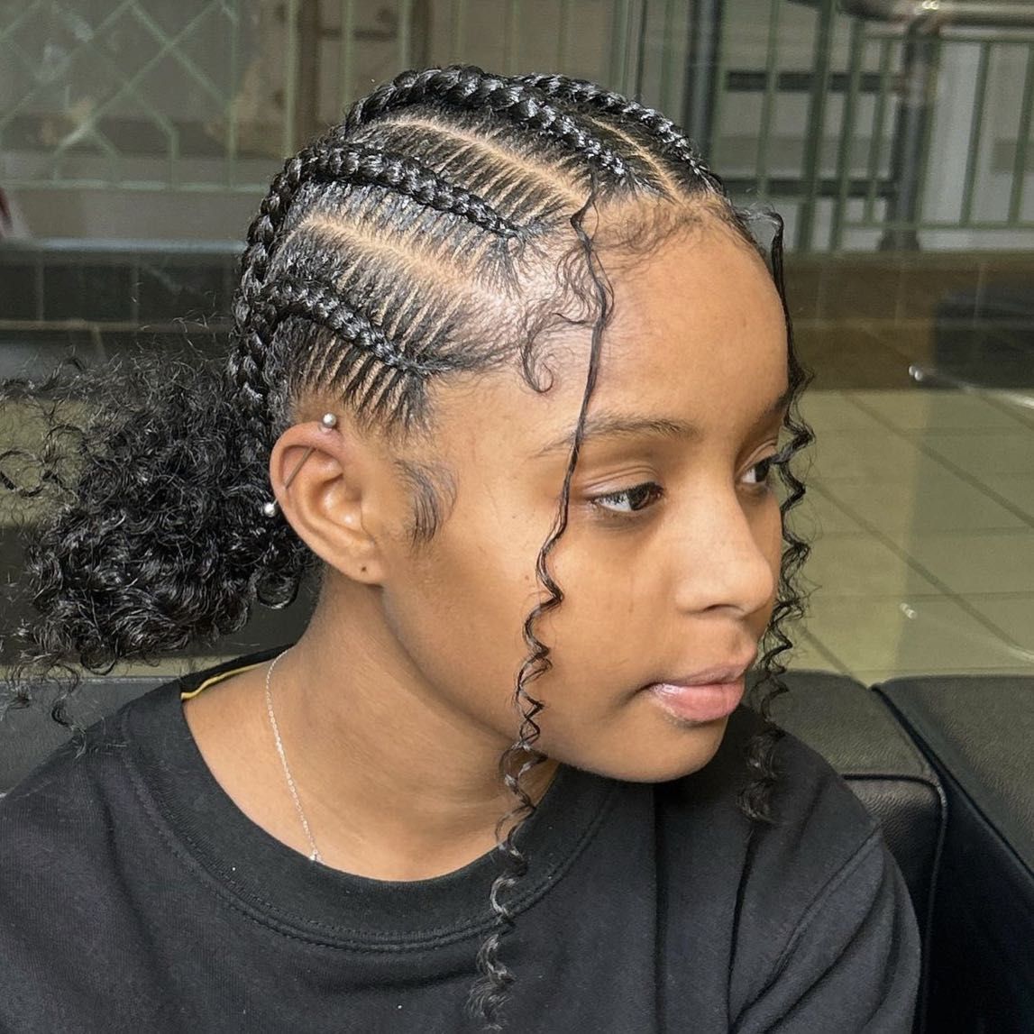 Kids 6 braids with Curls - $75 - SPECIAL portfolio