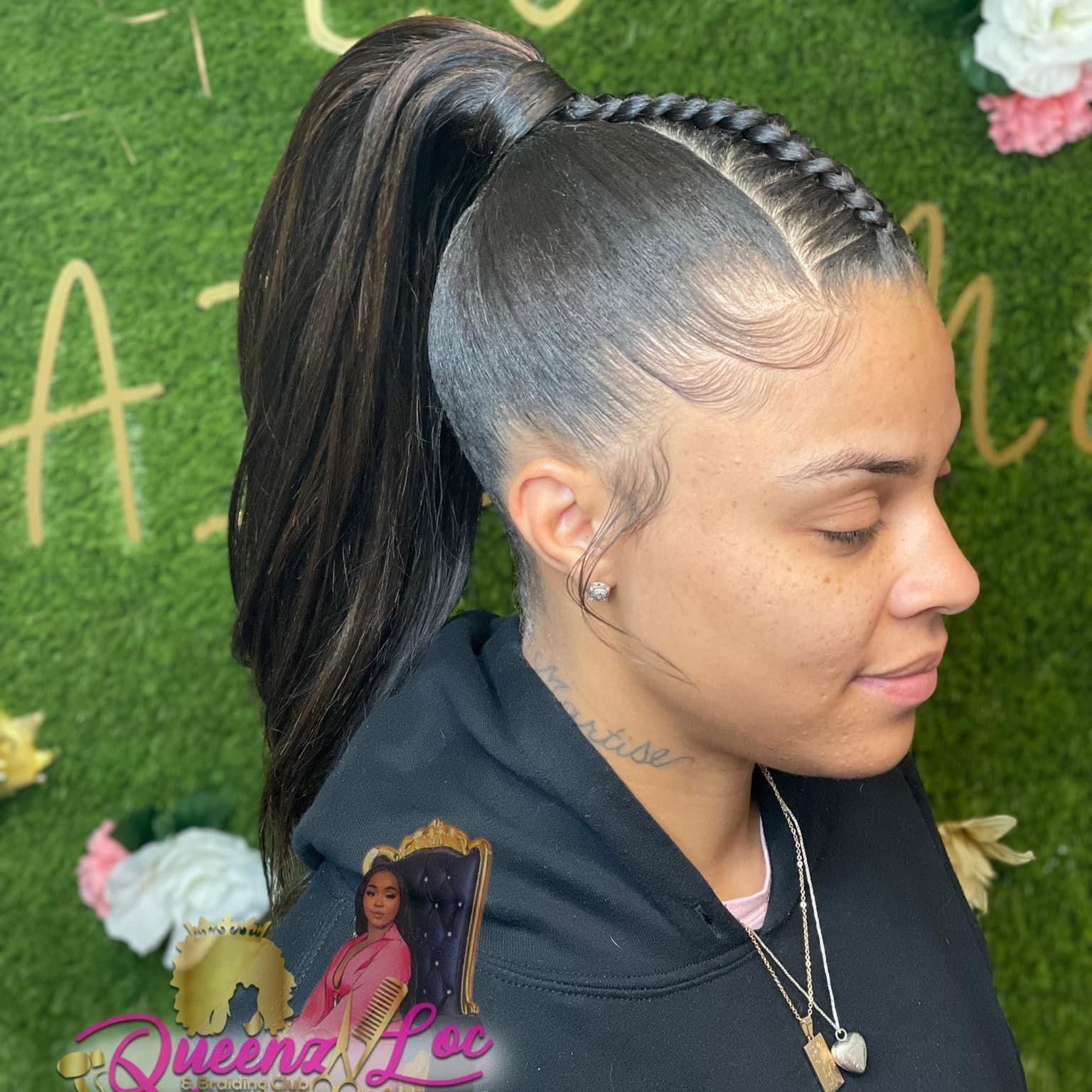 Sleek high ponytail w/ Braid(Hair provided) 👑 portfolio