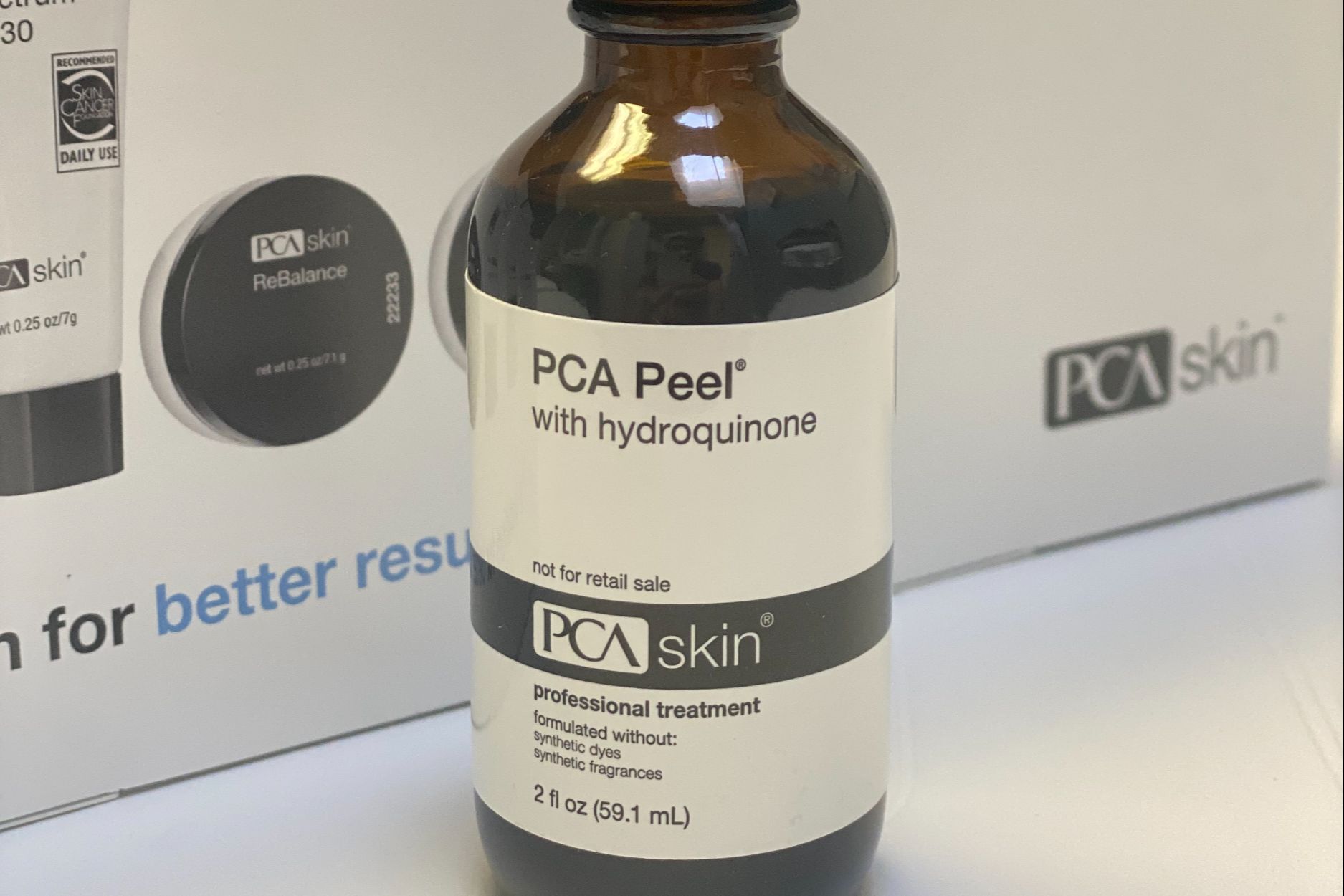 PCA Peel with hydroquinone plus home care kit portfolio