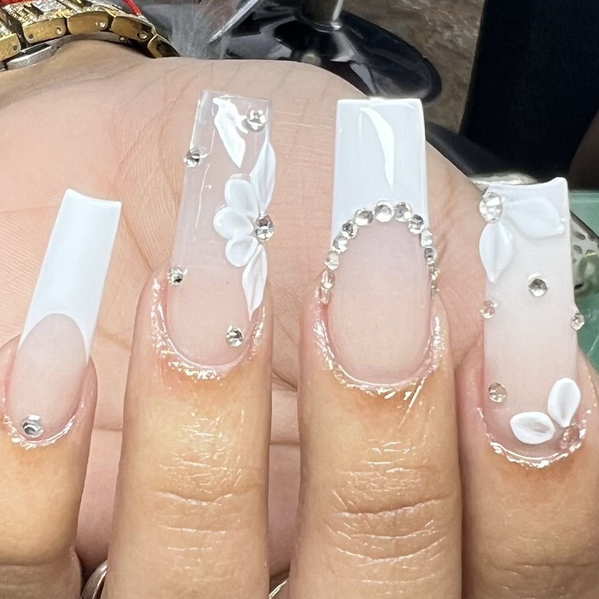 Diseño Con Piedras Para Uñas  Fancy Stone Glass Nail Art