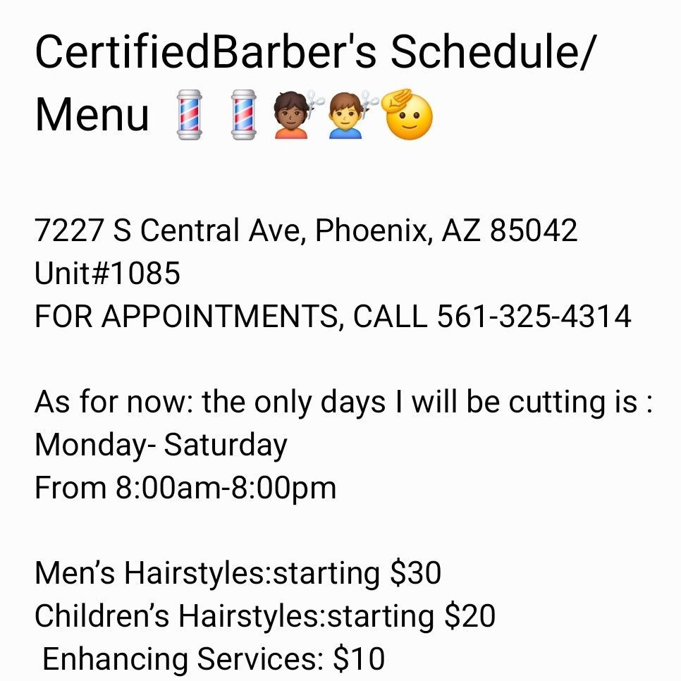 Certified Barber, 777 Northwest 155th Lane, Miami, 33169