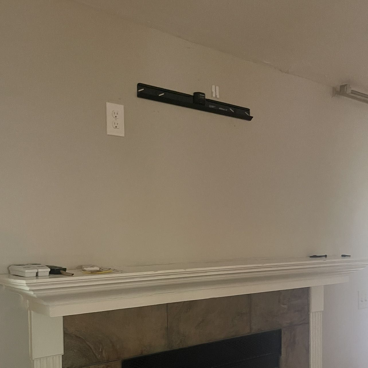 No cords/ power outlet added behind tv portfolio