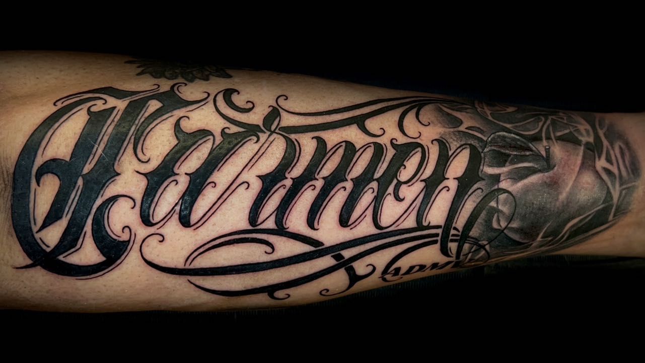 Lettering tattoo by Big Sleeps  Unique tattoo fonts Tattoo fonts Tattoo  lettering