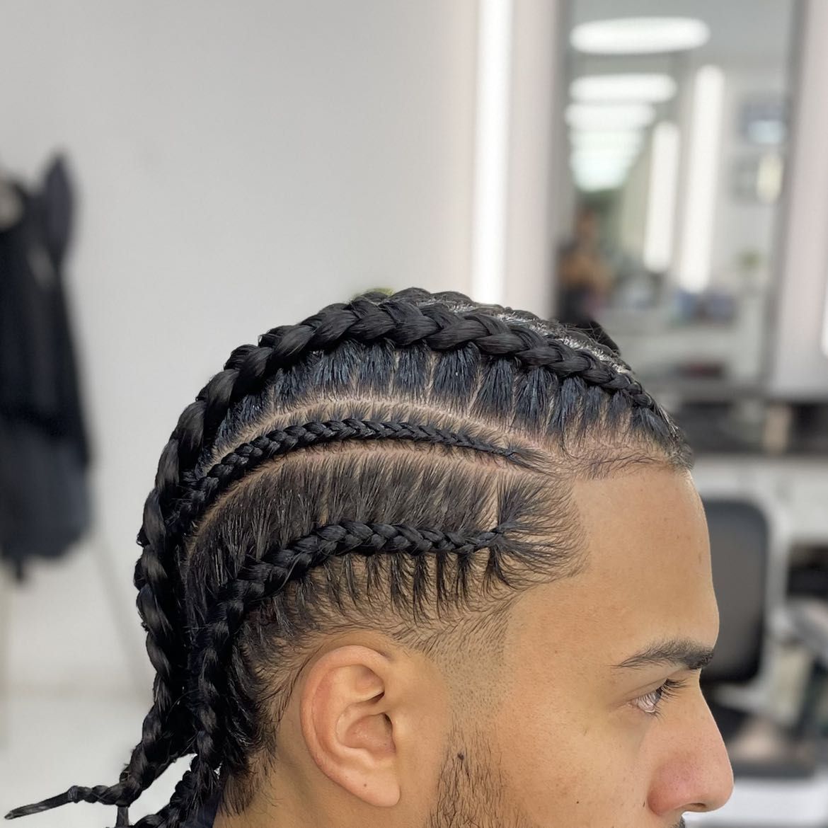 Half Up, Half Down-32 Cool Box Braids Hairstyles for Men