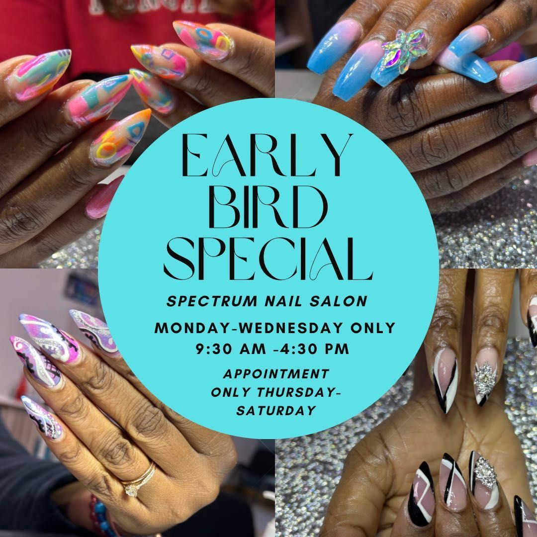 Early brid special only Monday-Wednesday portfolio