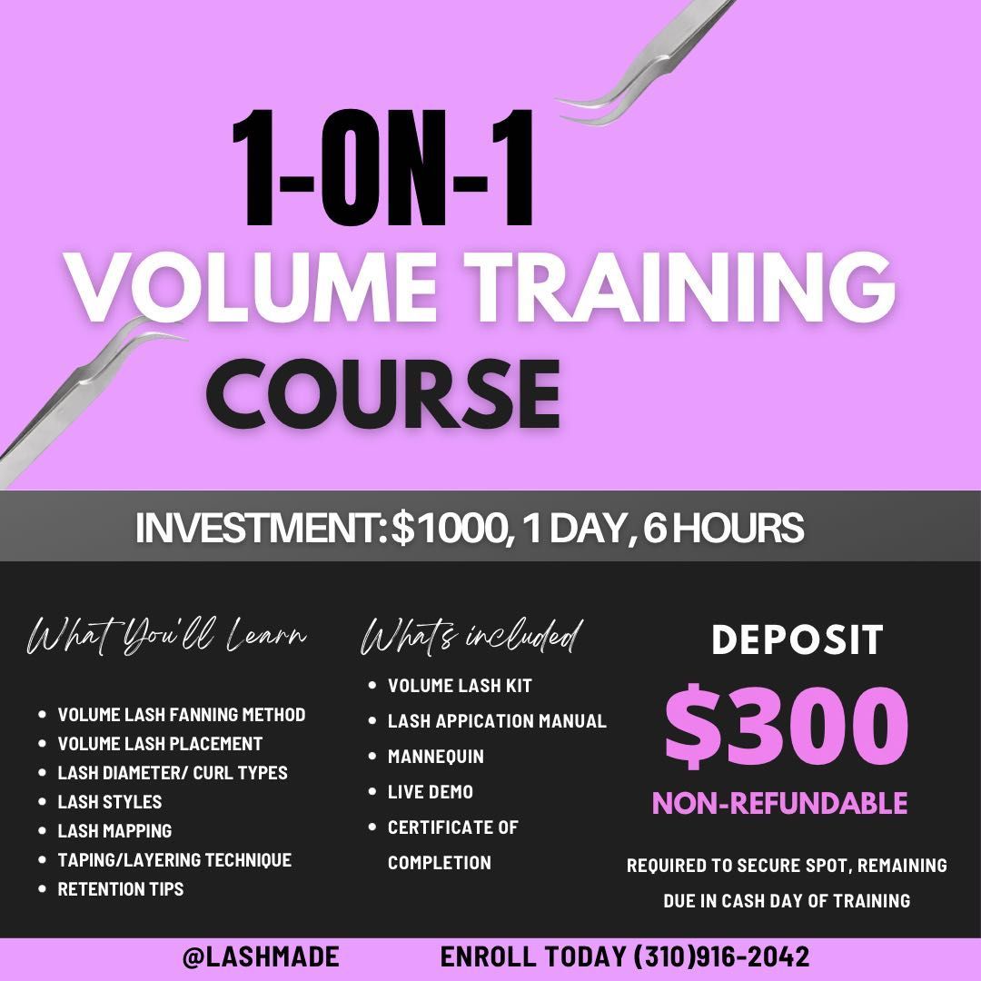 Volume Lash Training portfolio