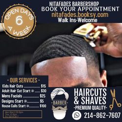 Nitafades Barbershop, 606 Hall Rd, 606, Seagoville, 75159