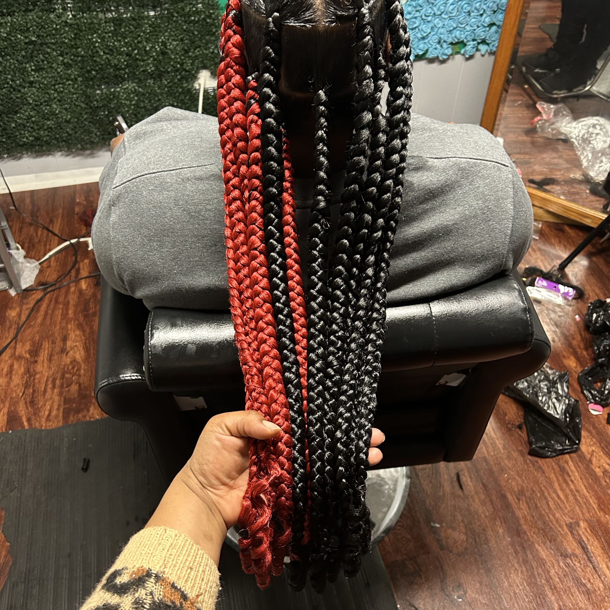 Large knotless braids (waist length) portfolio