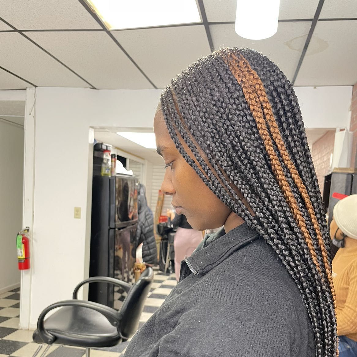 Layer braids part in the middle(waist length￼￼ portfolio